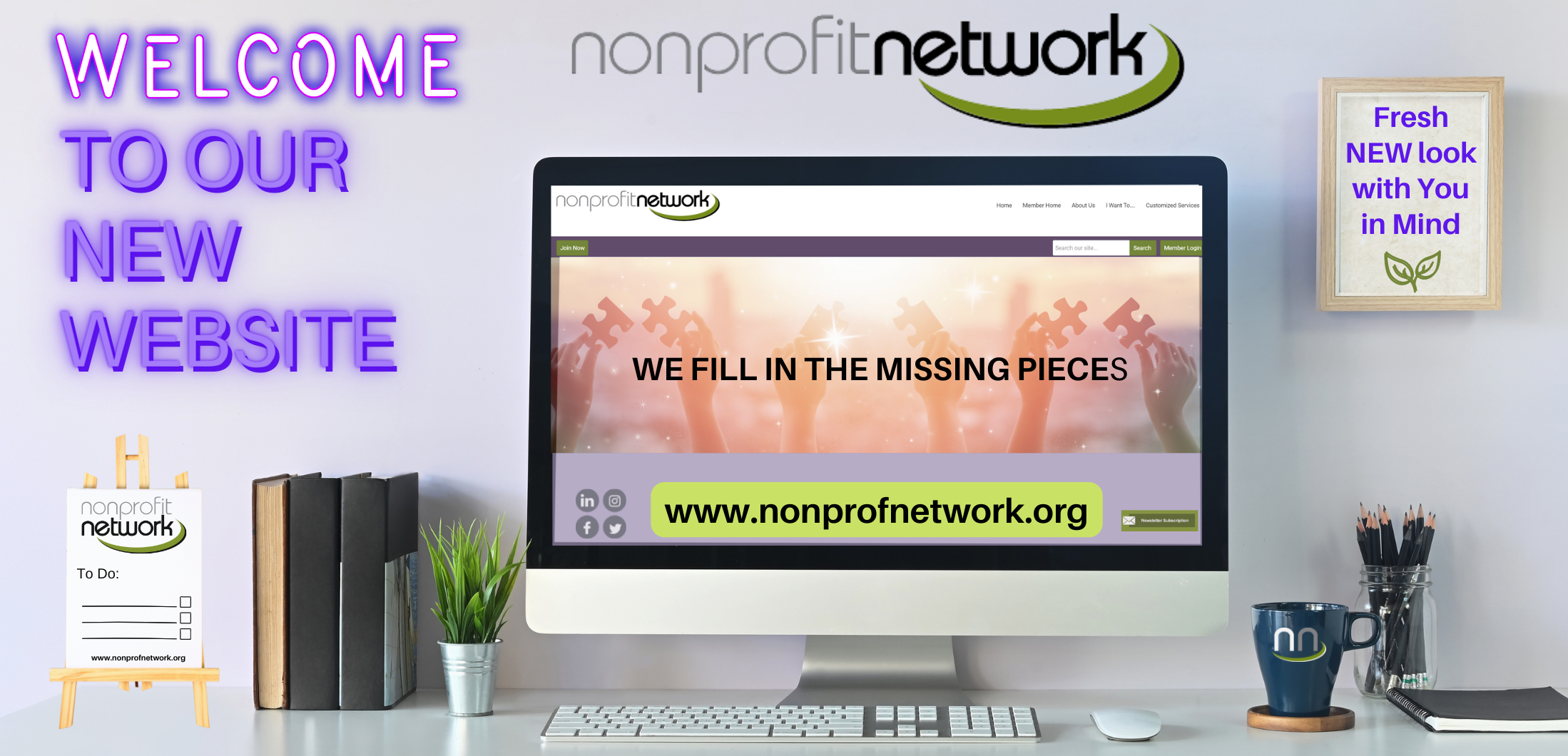 welcome to our new website, we fill in the missing pieces desktop picture