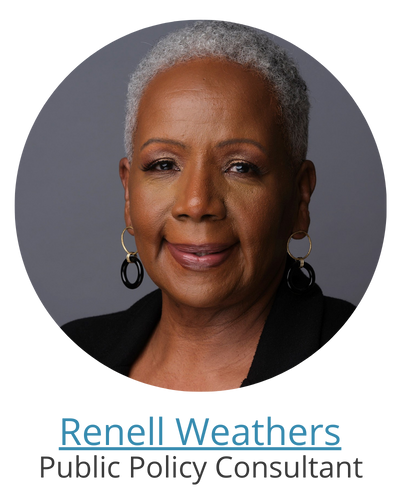 headshot of Renell Weathers in a black blazer