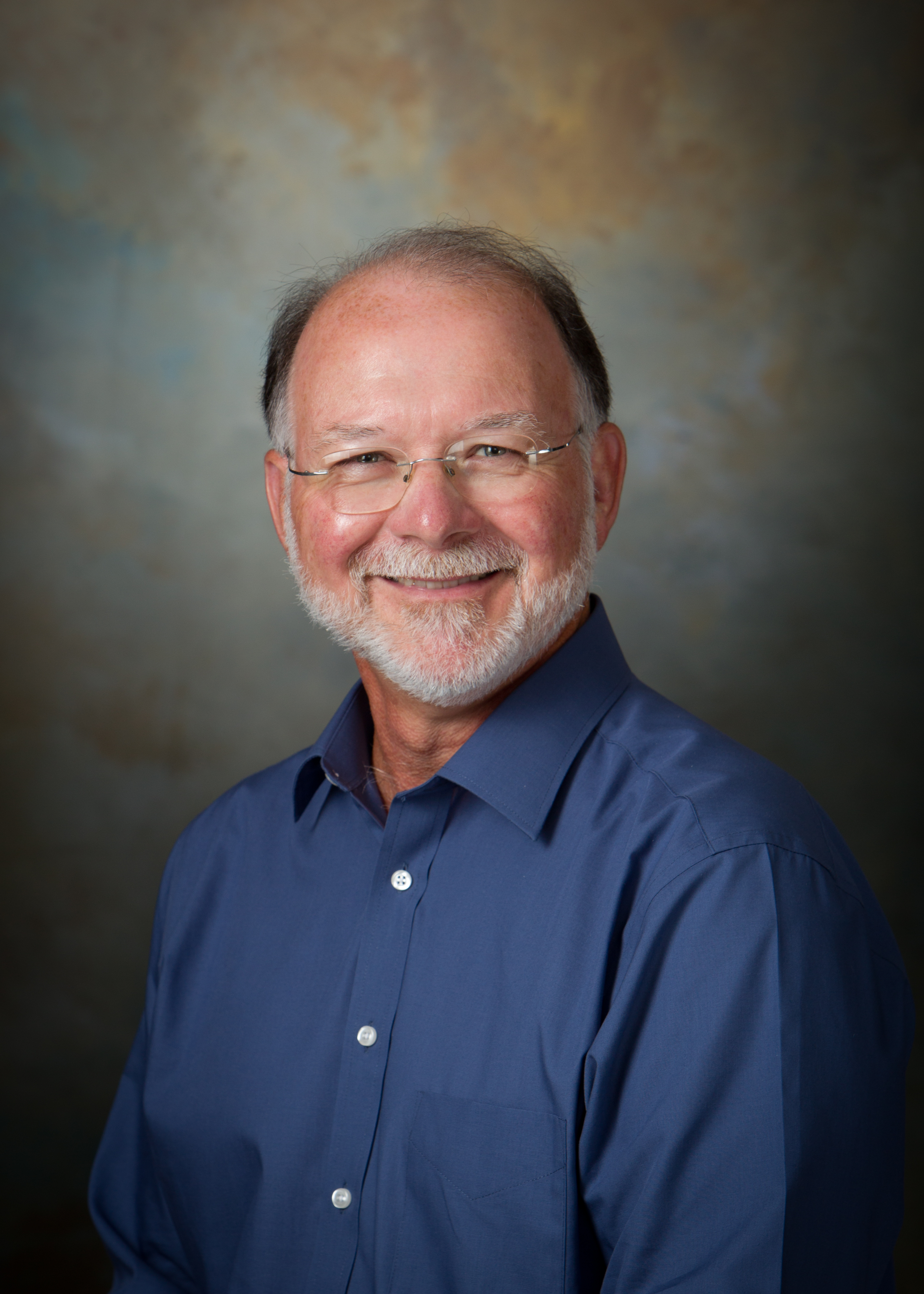 headshot of Tom Williams retired consultant in a blue dress shirt